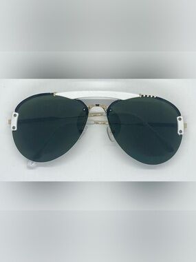 White Gold Metal Frame Dark Lens Sunglasses Boho Y2K Festival Summer Streetwear